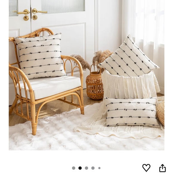 Elegant Cream and Black Accent Pillows - Picture 2 of 7